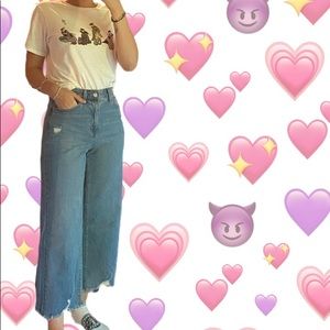 UNIQLO Wide Leg Cropped Jeans